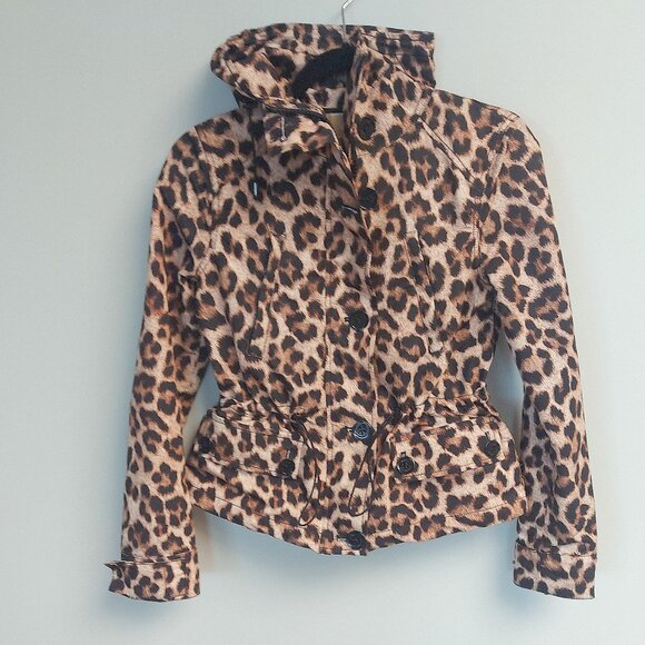 Michael Kors Leopard Print Hooded Jacket - Size XS - Picture 4 of 10